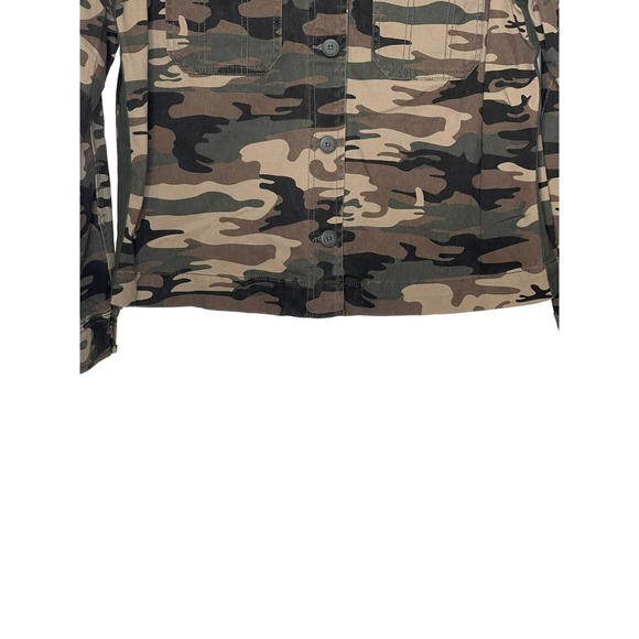 Sanctuary Women's Jacket Camo Shacket Snap Pockets Long Sleeve Green Small - Picture 5 of 9